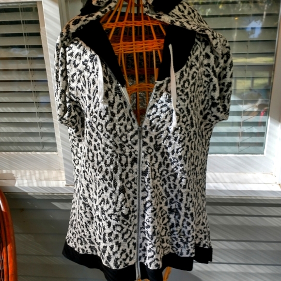 Sweater 🌅Swing Hooded zip up jacket sweater top - Picture 2 of 14